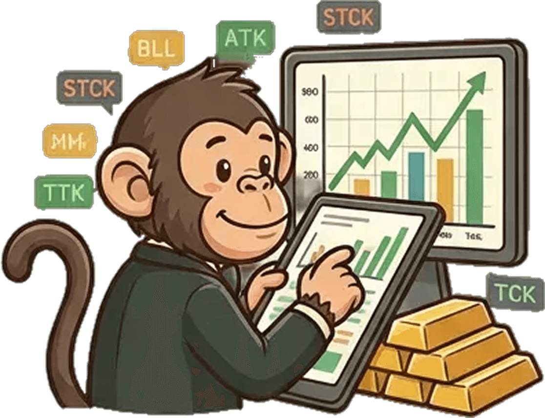 차트 분석하는 침팬지